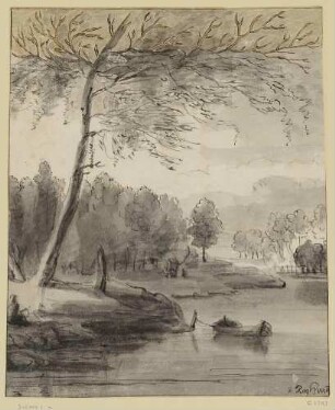 Landschaft mit Bäumen und Wasser