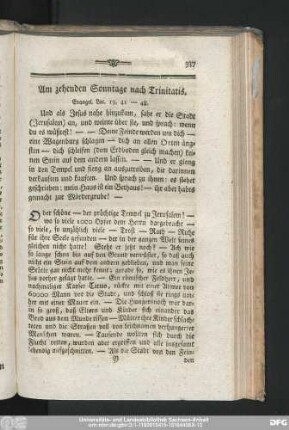 Am zehenden Sonntage nach Trinitatis.