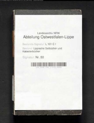 Konzept des Salbuchs der ehem. Vogtei Detmold von 1854, Bd. 1