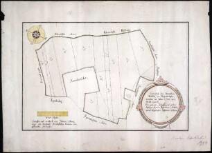 Kornelierwald zu Rupertshofen Maßstab ca. 1 : 3000 Zeichner: Johann Schreyvogel col. handgez.