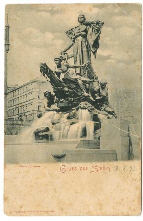 Gruss aus Stettin. Manzelbrunnen