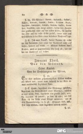 Zweiter Theil. Von den Wörtern.