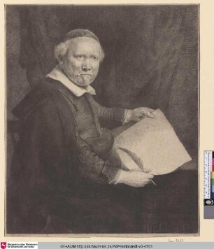 [Porträt des Lieven Willems Coppenol; Lieven Willemsz. van Coppenol, Writing Master, Larger Plate; Le grand Coppenol]