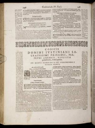 Codicis [...] Liber quartus. De Rebus Creditis Et Iureiurando [...]