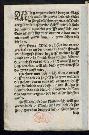 MJt gantzem elende hertzen/ klag || ich mein schweres leid/