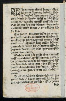 MJt gantzem elende hertzen/ klag || ich mein schweres leid/
