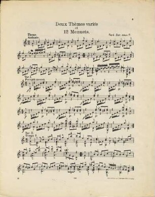 Deux thèmes variés et 12 menuets : oeuv. 11