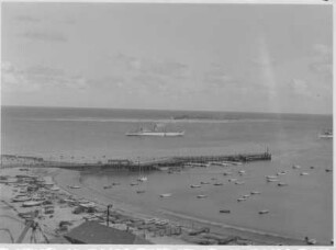Helgoland vor 1945, Südstrand, Landungsbrücke, Düne