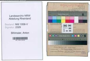 Entnazifizierung Anton Bihlmaier , geb. 12.10.1904 (Zollbeamter)