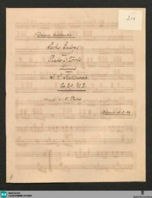 6 Galops - JWK Mus.Ms. 214 : pf; op. 29/2, StrK op. 29/2