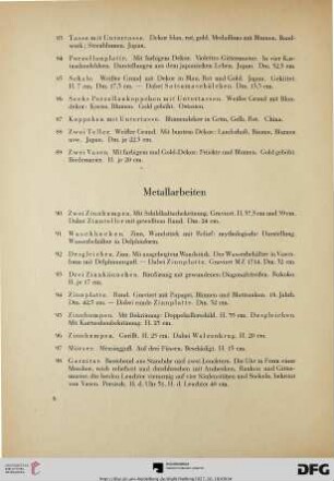 Metallarbeiten (Nr. 90-135)