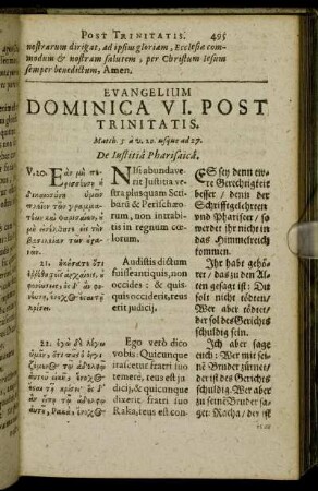 Evangelium Dominica VI. Post Trinitatis.
