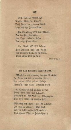 An das beraubte Deutschland