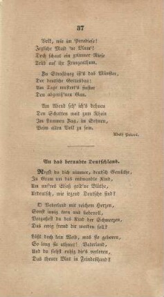 An das beraubte Deutschland