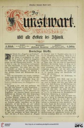 Heft 8 (2. Januarheft 1893)
