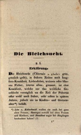 Die Bleichsucht : Inaugural-Abhandlung