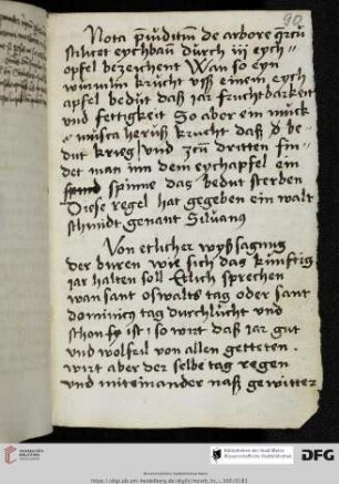 Nachtrag 15./16. Jh.: Bauernregeln, dt.