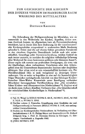 Zur Geschichte der Kirchen der Diözese Verden im Hamburger Raum während des Mittelalters
