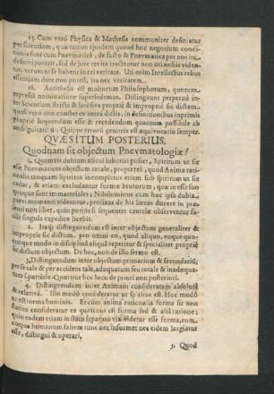 Quaesitum Posterius. Quodnam sit obiectum Pneumatologiae?