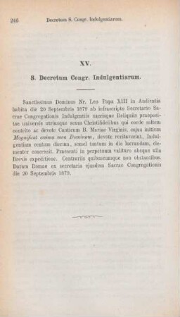 246 S. Decretum Congr. Indulgentiarum