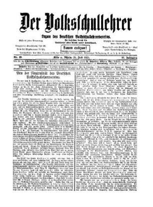 Von der Neutralität des Deutschen Volksschullehrervereins
