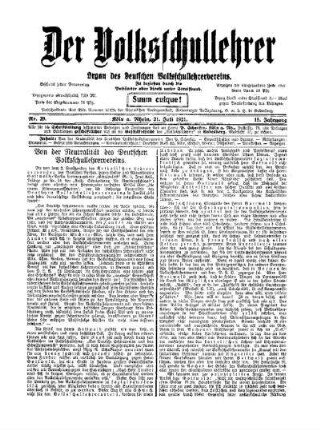 Von der Neutralität des Deutschen Volksschullehrervereins