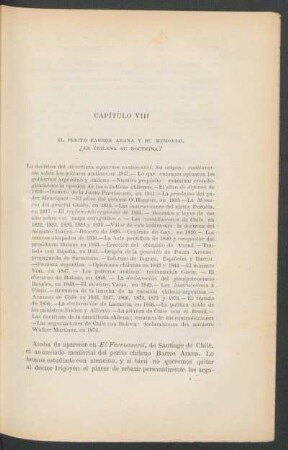 Capítulo VIII - El perito Barros Arana y su memorial - ¿Es chilena su doctrina?