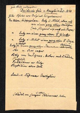 Wunschzettel für Theodor Heuglin