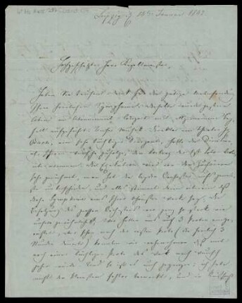 Brief von Ferdinand David an Louis Spohr