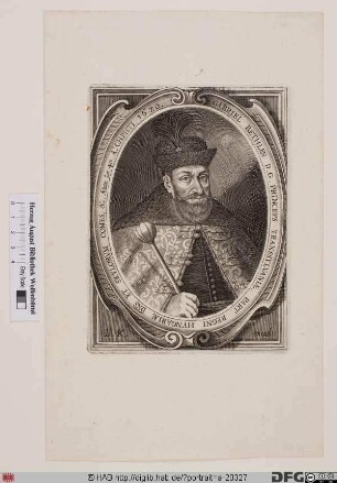 Bildnis Gabriel (Gábor) Bethlen, Fürst von Siebenbürgen (reg. 1613-29)