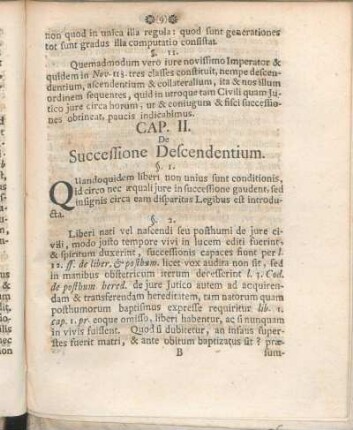Cap. II. De Successione Descendentium.