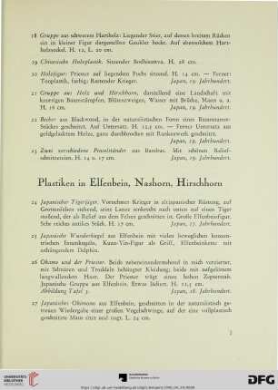Plastiken in Elfenbein, Nashorn, Hirschhorn (Nr. 24-45)