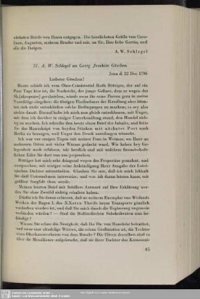 August Wilhelm von Schlegel an Georg Joachim Göschen, Jena, 22.12.1796