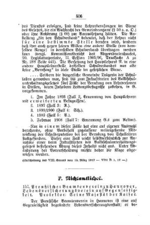 Preußischer Beamtenverein zu Hannover, Lebensversicherungsverein auf Gegenseitigkeit. Protektor: Seine Majestät der Kaiser : [F. Nichtamtliches]
