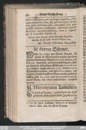 M. Hieronymus Tanneberg.