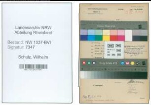 Entnazifizierung Wilhelm Schulz , geb. 04.06.1897 (Kaufm.Angestellter)