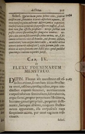 Cap. IV. de Fluxu Foeminarum Menstruo.