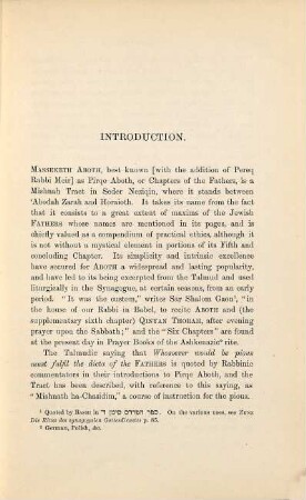 Sayings of the Jewish fathers : comprising Pirqe Aboth in Hebrew and English with notes and excursues = Sefer Divre Avot ha-ʿolam ṿe-bo masekhet Avoth