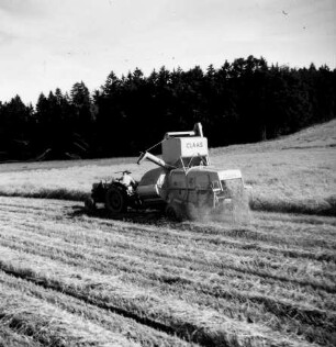 Mähdrescher Claas Super Automatik im Gut Schwaben