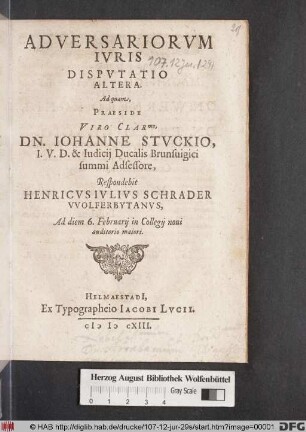 Adversariorum Iuris Disputatio Altera