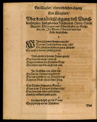 Ein Klaglied ...