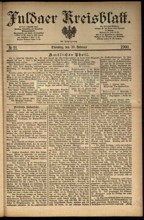 Ausgabe vom Dienstag, den 20. Februar 1900.