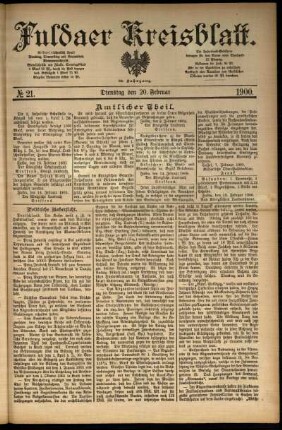 Ausgabe vom Dienstag, den 20. Februar 1900.