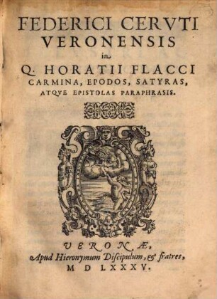 Carmina, Epodi, Satyrae et Epistolae
