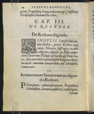 II. Iuramentum Senatorum in eligendo Rectore.