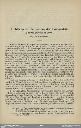 Beiträge zur Verbreitung des Moschuspilzes