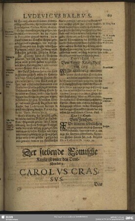 Der siebende Römische Keyser. ist unter den Deutschen der 5. Carolus Crassus
