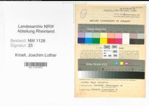 Entnazifizierung Joachim Lothar Kroell , geb. 13.10.1919 (Angestellter)