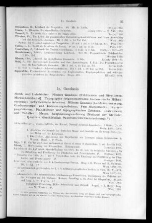 I e. Geodäsie.