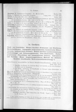 I e. Geodäsie.
